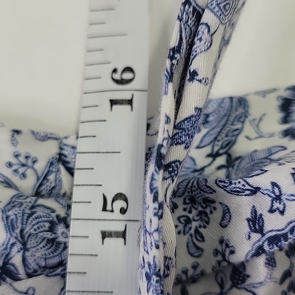 Daniel Cremieux White and Blue Floral Midi Dress SZ 4 - Picture 13 of 14